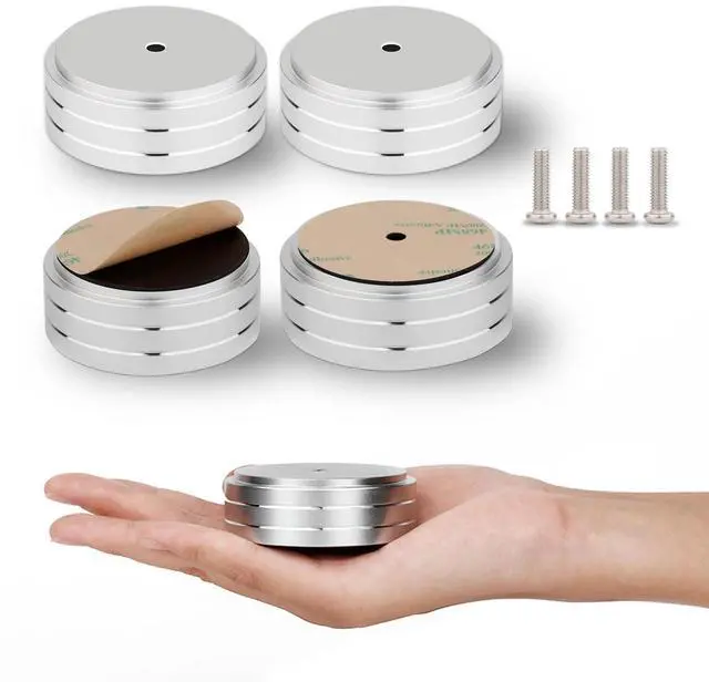 Main image of Audio Isolation Feet Aluminum Load 400KG Amplifier Feet 58 * 22MM(4Pcs) | Turntable Isolation Pad with Adhesives/Screw for Audio,Speakers,Subwoofers, Turntable,Amplifier,DAC(Silver)