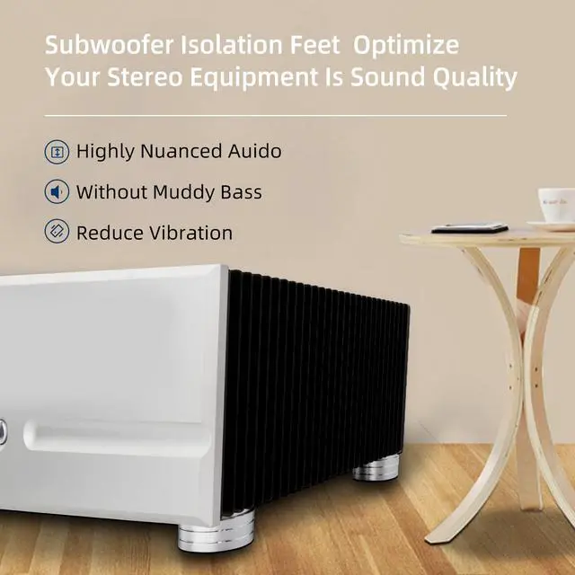 Alt view image 2 of 6 - Audio Isolation Feet Aluminum Load 400KG Amplifier Feet 58 * 22MM(4Pcs) | Turntable Isolation Pad with Adhesives/Screw for Audio,Speakers,Subwoofers, Turntable,Amplifier,DAC(Silver)