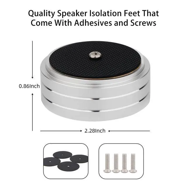Alt view image 5 of 6 - Audio Isolation Feet Aluminum Load 400KG Amplifier Feet 58 * 22MM(4Pcs) | Turntable Isolation Pad with Adhesives/Screw for Audio,Speakers,Subwoofers, Turntable,Amplifier,DAC(Silver)
