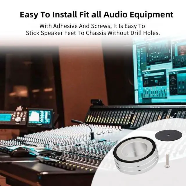 Alt view image 6 of 6 - Audio Isolation Feet Aluminum Load 400KG Amplifier Feet 58 * 22MM(4Pcs) | Turntable Isolation Pad with Adhesives/Screw for Audio,Speakers,Subwoofers, Turntable,Amplifier,DAC(Silver)