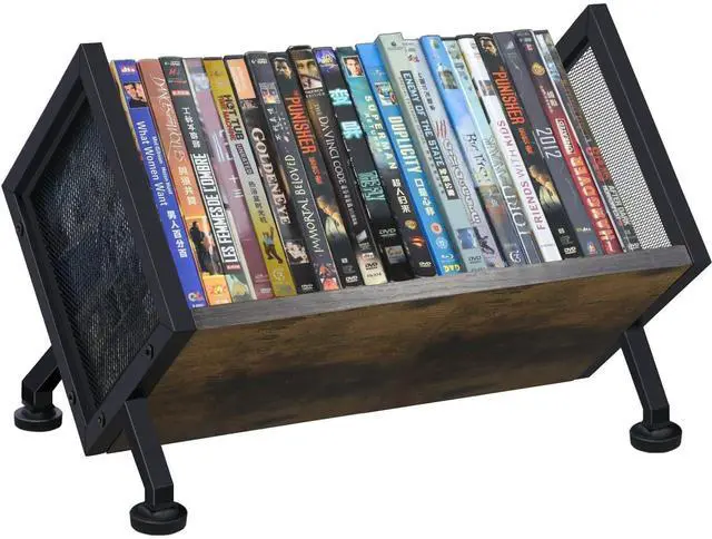 Main image of Desktop DVD/CD Rack with Base | Holds 23 DVDs, 28 Blu-rays, 36 CDs or Books; Sturdy Media Organizer for Desktop