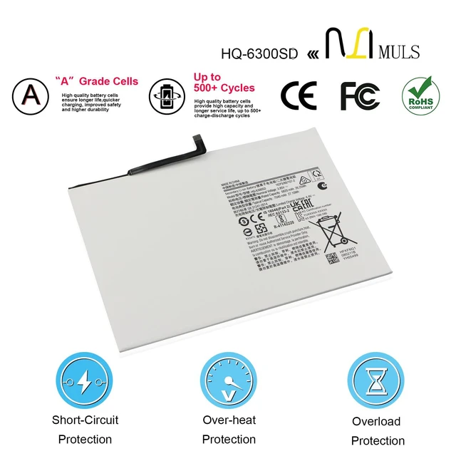 Alt view image 4 of 6 - HQ-6300SD HQ-6300SA Tablet Battery for Samsung Galaxy Tab A8 10.5 inch | 2021 2022 SM-X200 SM-X200N SM-X205 SM-X205N SM-X205NZAAEUE SM-X200NZAAEUA 3.85V 27.1Wh 7040mAh with Tools, Extended runtime