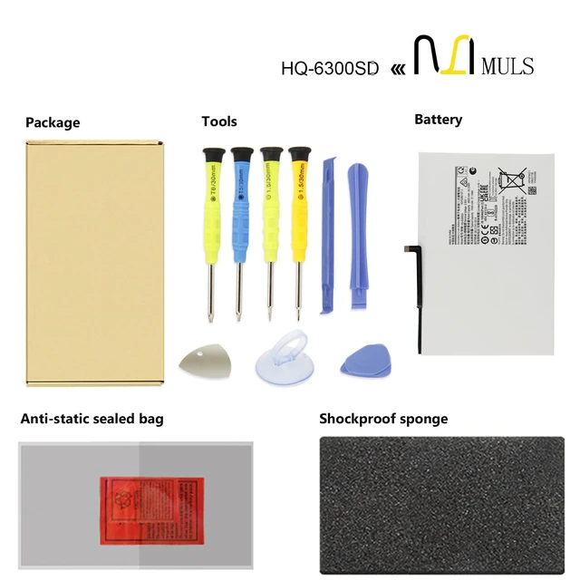 Alt view image 6 of 6 - HQ-6300SD HQ-6300SA Tablet Battery for Samsung Galaxy Tab A8 10.5 inch | 2021 2022 SM-X200 SM-X200N SM-X205 SM-X205N SM-X205NZAAEUE SM-X200NZAAEUA 3.85V 27.1Wh 7040mAh with Tools, Extended runtime