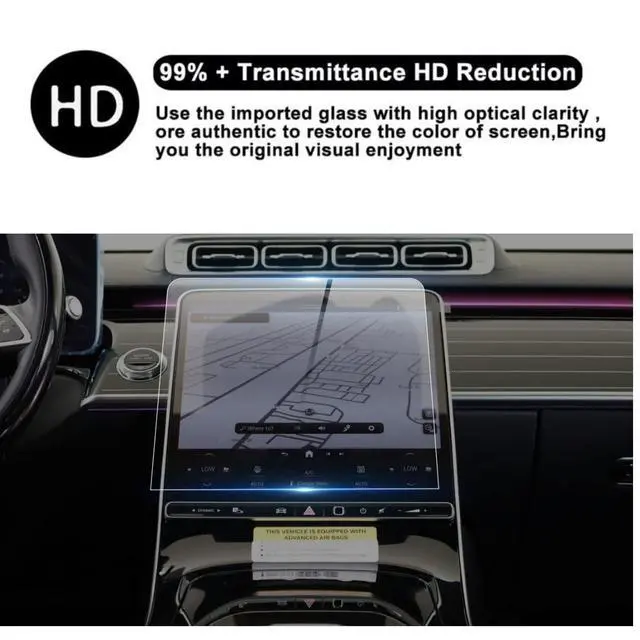 Alt view image 3 of 6 - Screen Protector for Mercedes EQE EQS 12.8" (2023-2025), Tempered Glass | 9H Tempered Glass, HD Clear, Anti-Scratch, Anti-Glare, Bubble-Free Protection for MBUX Touchscreen Display