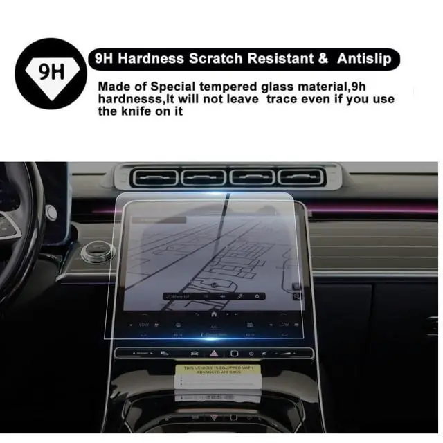 Alt view image 4 of 6 - Screen Protector for Mercedes EQE EQS 12.8" (2023-2025), Tempered Glass | 9H Tempered Glass, HD Clear, Anti-Scratch, Anti-Glare, Bubble-Free Protection for MBUX Touchscreen Display