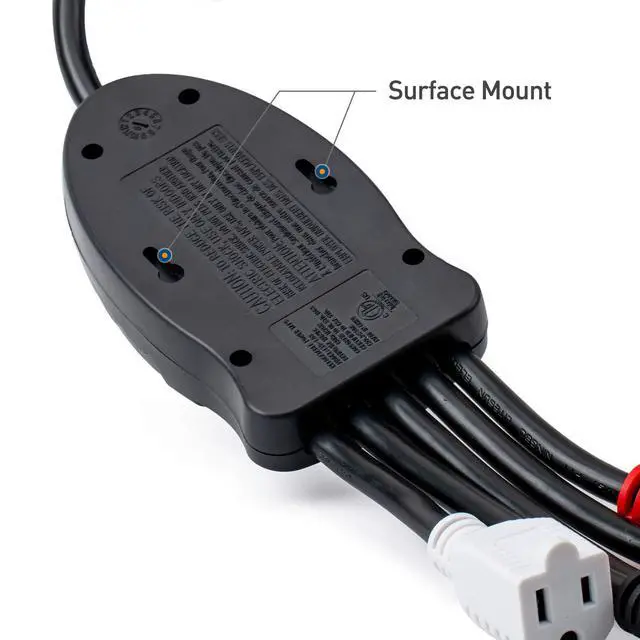 Alt view image 6 of 6 - 5 Outlet Power Cord Splitter, Power Squid, 10ft Cord | Outlet Multiplier, Extra Long Cord, Color Coded Receptacles
