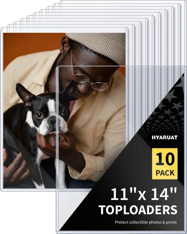 Main image of 11x14 Toploader 10 Pack, 15 Mil Rigid PVC Hard Plastic Sleeves | Sheet Protectors with Protective Film for Art Prints, Photos, Posters, Comics, Magazines, Documents, Autographs & Memorabilia