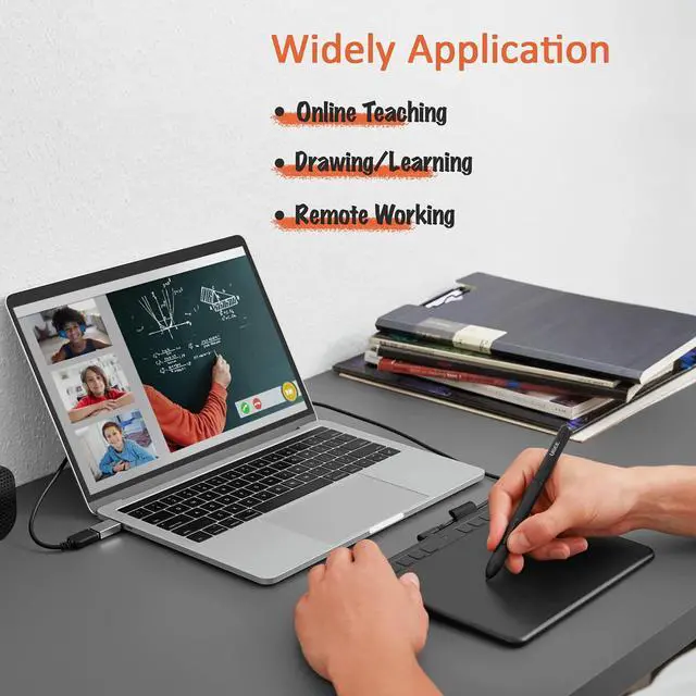 Alt view image 6 of 6 - S640 Graphics Drawing Tablet, Digital Draw Art Pad with Pen Battery-Free Stylus Tilt Function 8192 Levels Pressure Sensitivity 10 Express Keys for Mac, Windows PC and Android