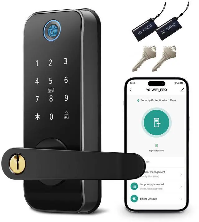 Main image of Smart Fingerprint Door Lock with Handle Security Keyless Entry Door Lock