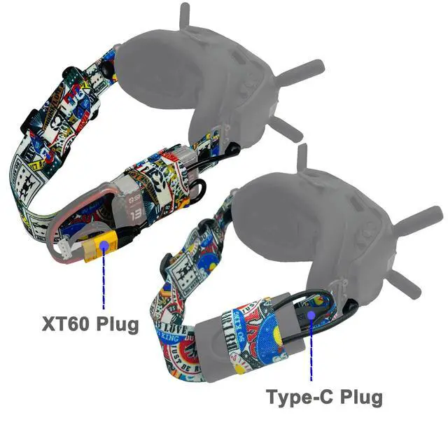 Alt view image 2 of 6 - Head Strap and Power Cable XT60 for DJI FPV Goggles V2 Lipo Battery | Accessories for FPV Goggles V2 Comb, Head Strap and Short Power Line, Power Cable XT60 Male Plug (NOT for Avata Goggles 2)
