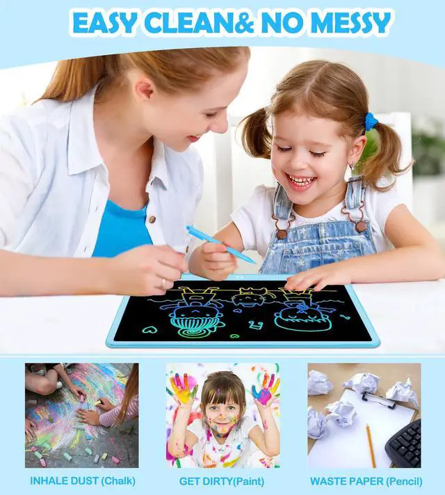 Alt view image 4 of 6 - LCD Writing Tablet Doodle Board, 16inch Colorful Drawing Tablet Writing Pad, Kids Travel Essentials, Toddler Toys for 3 4 5 6 7 8 Year Old Girls Boys- Christmas and Birthday Gifts