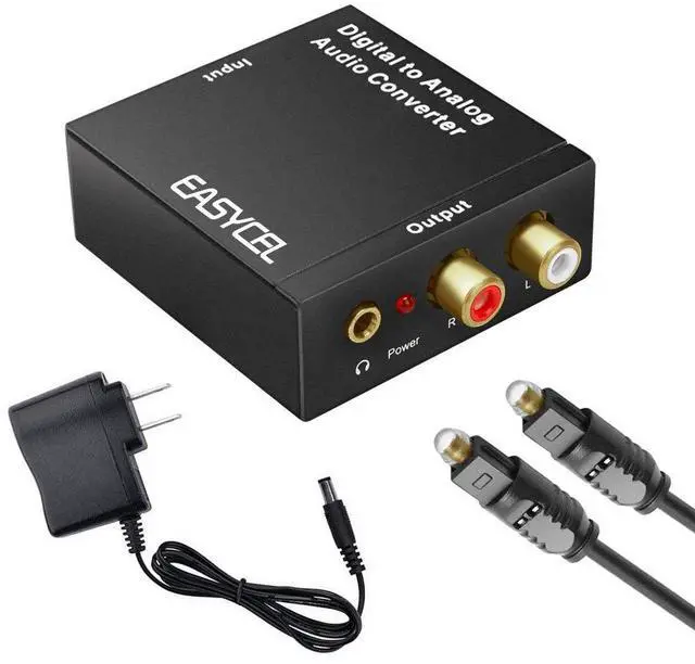 Main image of Audio Digital to Analog Converter DAC with 3.5mm Jack, Optical SPDIF Toslink Coaxial to Analog Stereo L/R Converter with Optical Cable and Power Adapter for PS3 PS4 Xbox