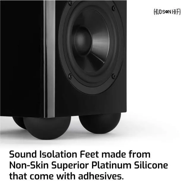 Alt view image 3 of 6 - Speaker Isolation Feet (4-Pack, 2.5") Adhesive Silicone Anti-Vibration Pads for Speakers, Turntables, Subwoofers & Amplifiers, Supports 50-100 lbs Per Pad