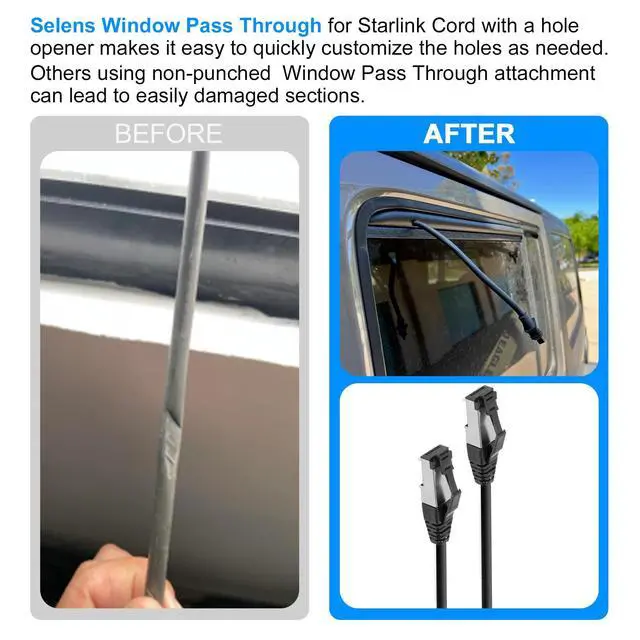 Alt view image 3 of 6 - Car Window Pass Through for Starlink Cord Protective Starlink Cord & Cable | Black