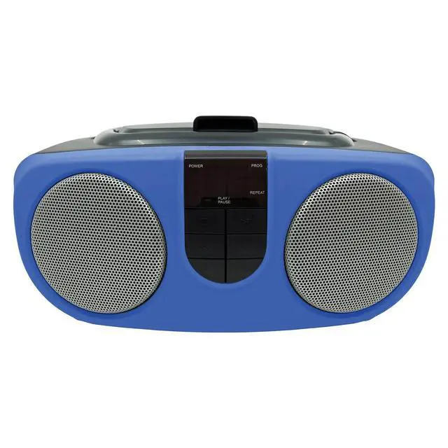 Alt view image 2 of 6 - Proscan PRCD243M-BLUE 2.4-Watt-RMS Portable CD Boom Box with AM/FM Radio (Blue)
