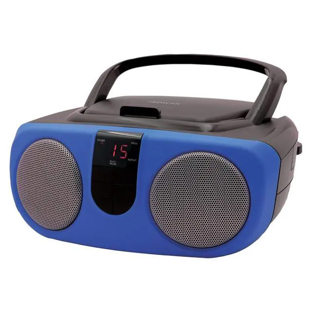 Alt view image 4 of 6 - Proscan PRCD243M-BLUE 2.4-Watt-RMS Portable CD Boom Box with AM/FM Radio (Blue)