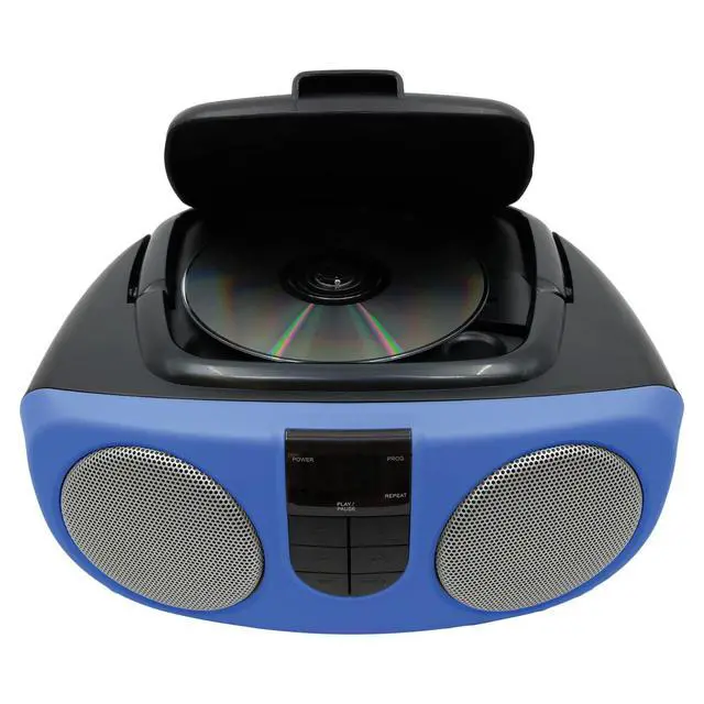 Alt view image 5 of 6 - Proscan PRCD243M-BLUE 2.4-Watt-RMS Portable CD Boom Box with AM/FM Radio (Blue)