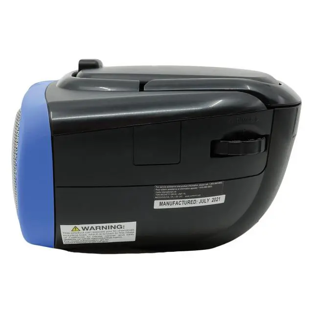 Alt view image 6 of 6 - Proscan PRCD243M-BLUE 2.4-Watt-RMS Portable CD Boom Box with AM/FM Radio (Blue)