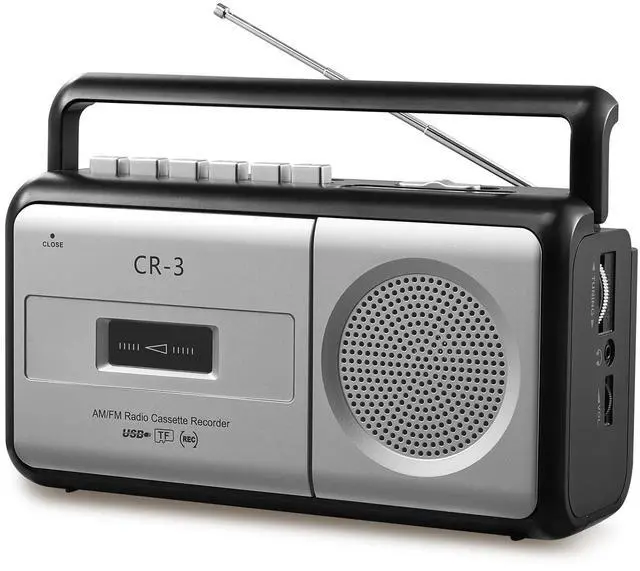 Main image of Cassette Player Boombox with AM/FM Radio, Tape Recorder, AC/Battery | Built-in Loud Speaker, 3.5mm Headphone Jack, Vintage Cassette Player, AC or 4 C Battery Powered, for Home & Outdoor Use