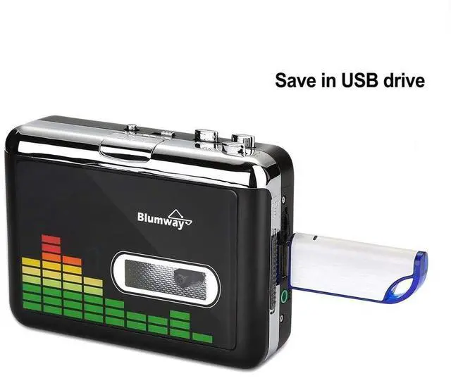 Alt view image 4 of 6 - USB Cassette to MP3 Converter, Cassette Tape Player, No PC Needed | Plug & Play, USB/Battery Power, Portable Walkman Type, Auto-Reverse, Volume Control, Tape to Digital Converter with Earphone
