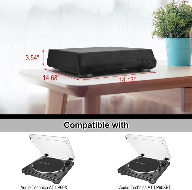 Alt view image 2 of 6 - Dust Cover Compatible with Audio-Technica AT-LP60XBT and AT-LP60X Turntable, Stretch Fleece Dust Case Protective Case Turntable Protective Cover Soft Sleeve with Elastic Band