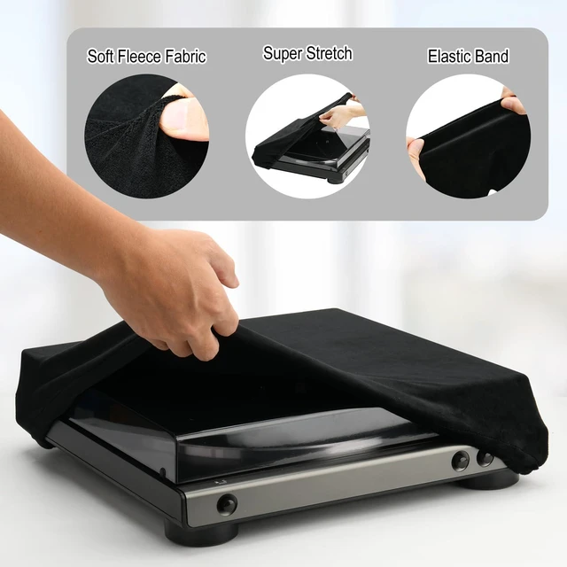 Alt view image 3 of 6 - Dust Cover Compatible with Audio-Technica AT-LP60XBT and AT-LP60X Turntable, Stretch Fleece Dust Case Protective Case Turntable Protective Cover Soft Sleeve with Elastic Band
