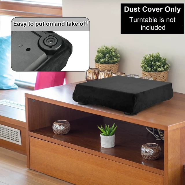 Alt view image 4 of 6 - Dust Cover Compatible with Audio-Technica AT-LP60XBT and AT-LP60X Turntable, Stretch Fleece Dust Case Protective Case Turntable Protective Cover Soft Sleeve with Elastic Band