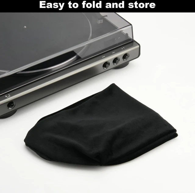 Alt view image 6 of 6 - Dust Cover Compatible with Audio-Technica AT-LP60XBT and AT-LP60X Turntable, Stretch Fleece Dust Case Protective Case Turntable Protective Cover Soft Sleeve with Elastic Band