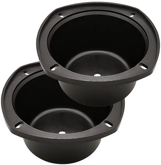Main image of 4in Black Plastic Speaker Baffle, Pack of 2 | DIY Mount Plate for 4 Inch Car Speakers & Home Bookshelf Audio, Hard Plastic Speaker Installation Replacement Baffle
