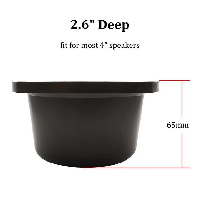 Alt view image 3 of 6 - 4in Black Plastic Speaker Baffle, Pack of 2 | DIY Mount Plate for 4 Inch Car Speakers & Home Bookshelf Audio, Hard Plastic Speaker Installation Replacement Baffle