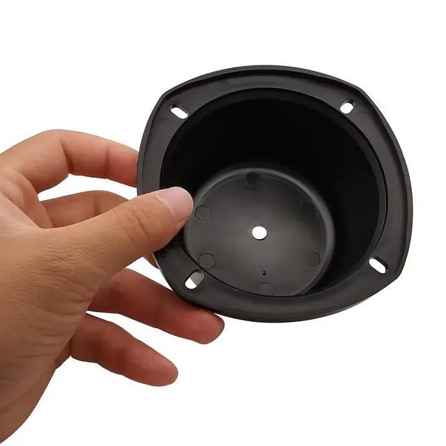 Alt view image 4 of 6 - 4in Black Plastic Speaker Baffle, Pack of 2 | DIY Mount Plate for 4 Inch Car Speakers & Home Bookshelf Audio, Hard Plastic Speaker Installation Replacement Baffle