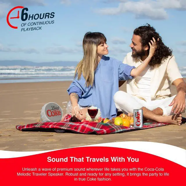 Alt view image 3 of 6 - Diet Coke Bottle Cap Shaped Bluetooth Speaker with Kickstand, Color Changing Light, FM Radio, 6H Playtime, Micro SD Card, Aux Port for Home/Outdoors/Beach/Bar | Portable Bluetooth Speakers