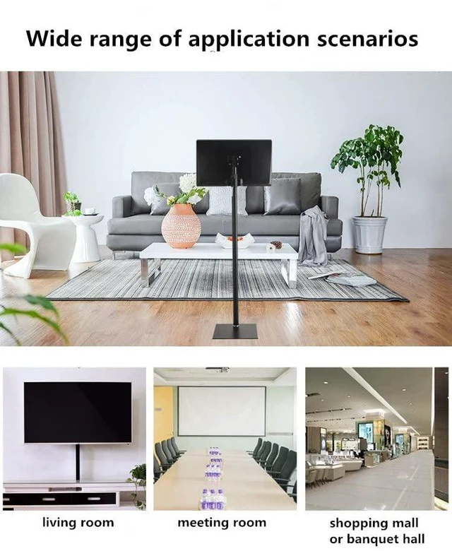 Alt view image 4 of 6 - Universal Swivel TV Stand | Tilting Free Standing TV Mount Stands with Height Adjustable 360 Degree Swivel Floor TV Stand for 12 to 43 inch TVs