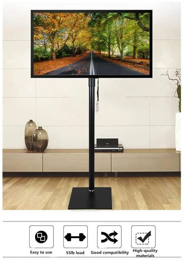 Alt view image 5 of 6 - Universal Swivel TV Stand | Tilting Free Standing TV Mount Stands with Height Adjustable 360 Degree Swivel Floor TV Stand for 12 to 43 inch TVs