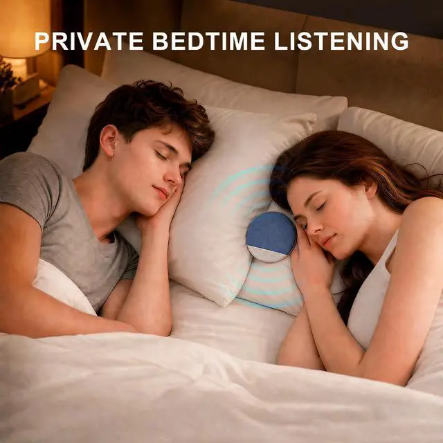 Alt view image 3 of 6 - Under Pillow Sleep Speaker, Bluetooth 5.4 Pillow Speaker with Built-in White Noise, Ultra-Thin Fabric Covered Wireless Sleep Speaker with Auto-Off Timer,Personal Sound Bar for Side Sleepers