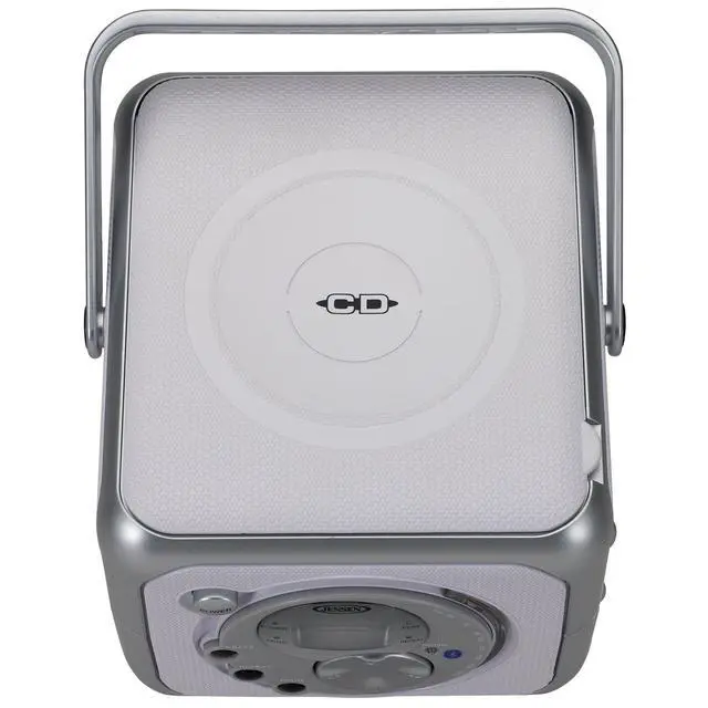 Alt view image 3 of 5 - CD-555 White/Silver CD Bluetooth Boombox Portable Bluetooth Music System with CD Player +CD-R/RW & FM Radio with Aux-in & Headphone Jack Line-in (CD555)