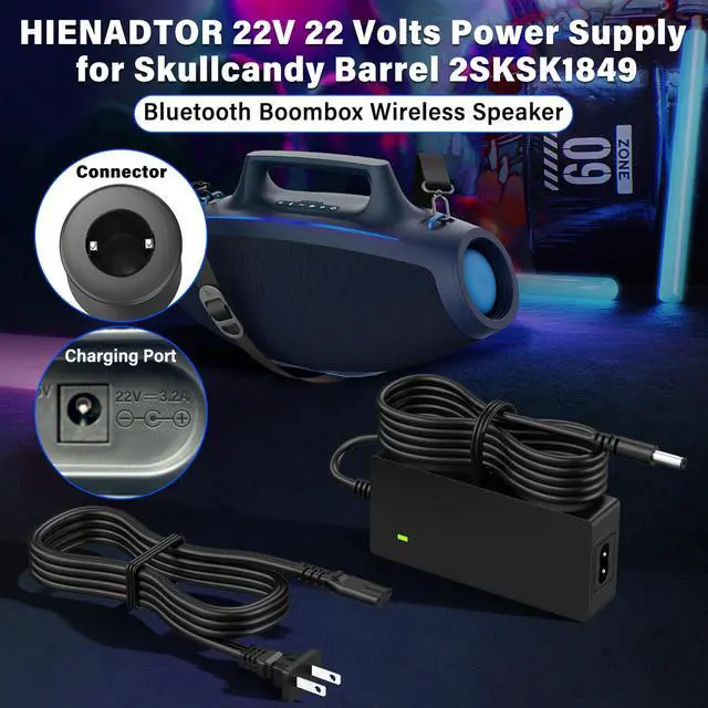 Alt view image 3 of 6 - 22V 4A Speaker Charger Fit for Skullcandy 2SKSK1849 Party Wireless Speaker | Power Cord AC Adapter for Skullcandy Barrel Bluetooth Boombox XT Party Speaker Skull candy 11.1V 4400mAh 60W 2SKAC1890B0W2