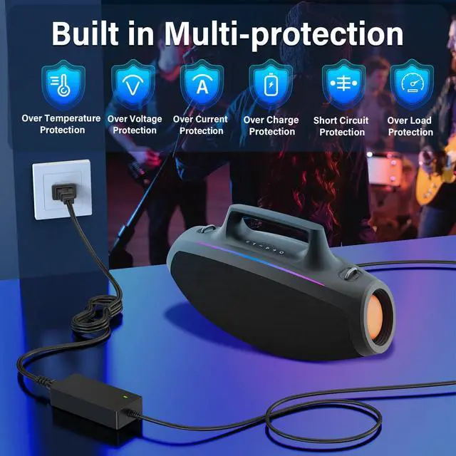 Alt view image 4 of 6 - 22V 4A Speaker Charger Fit for Skullcandy 2SKSK1849 Party Wireless Speaker | Power Cord AC Adapter for Skullcandy Barrel Bluetooth Boombox XT Party Speaker Skull candy 11.1V 4400mAh 60W 2SKAC1890B0W2