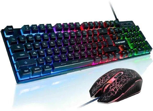 Main image of Gaming Keyboard and Mouse Combo, Wired Full Size Keyboard Mouse | RGB Backlit Mechanical Feeling Keyboard, Adjustable DPI and 4 Colors Breathing Mouse for PC Laptop Computer Game and Work