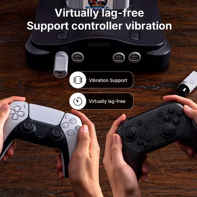 Alt view image 5 of 6 - Retro Receiver Adapter for N64 Console, Support Vibration & Memory | Compatible with NSO N64,PS5,PS4,X box Series X|S,Switch Pro,X box One Bluetooth Controllers on N64 Console&Windows
