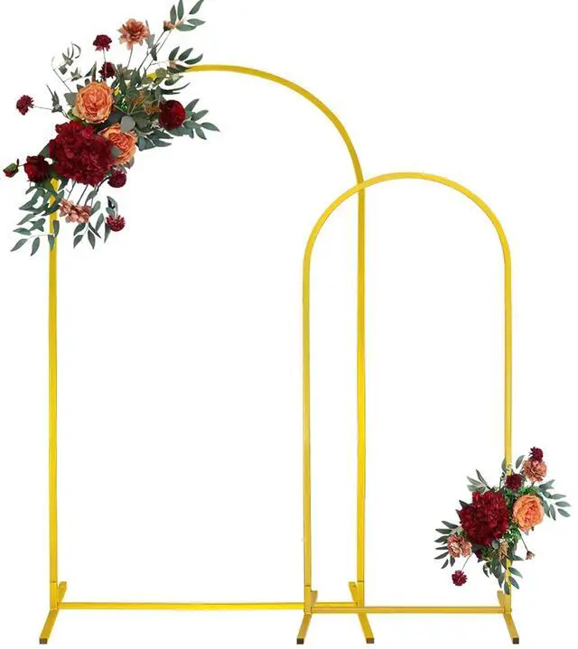 Main image of Gold Metal Arch Backdrop Stand 2 Set 7.2FT, 6FT Wedding Arch Stand Arched Door Frame for Birthday Party Baby Shower Ceremony Indoor Outdoor Celebration Decor (7.2FT, 6FT)