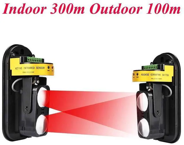 Alt view image 3 of 6 - Dahszil Dual Laser Alarm Beam Sensor,300m Outdoor 60m Infrared Detector | 6.7"x3.1" Wireless Outdoor Weather Resistant Motion Sensor Laser Receiver