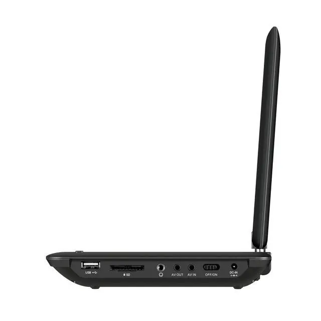 Alt view image 5 of 6 - SC-259A 9-inch DVD Player LCD Swivel Display with TV Tuner, USB/SD Inputs, Rechargeable Battery, 270° Swivel, On-Screen Display, Jack, Auto Channel Programming, Stereo Speakers