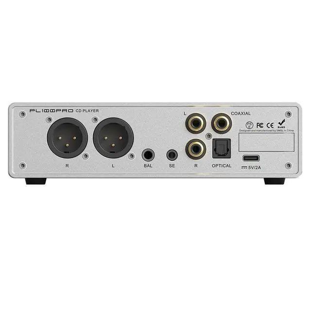 Alt view image 3 of 6 - SMSL PL100 PRO Multi-Function CD Player 2X CS43131 High-End DAC Chips Supports Lossless MQA Playback with Remote Control (Silver)
