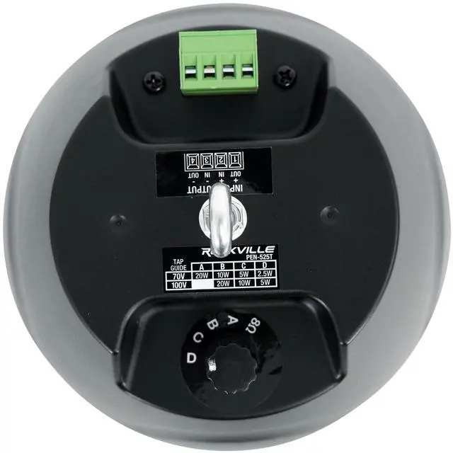 Alt view image 4 of 6 - PEN-525T Black 5.25" 70V Hanging Pendant Speaker, 3-Pack | 70V/100V Transformer Taps: 40W, 20W, 10W, 5W or 8 Ohm 60W RMS, Euroblock Terminals, Deep Bass, for Restaurants