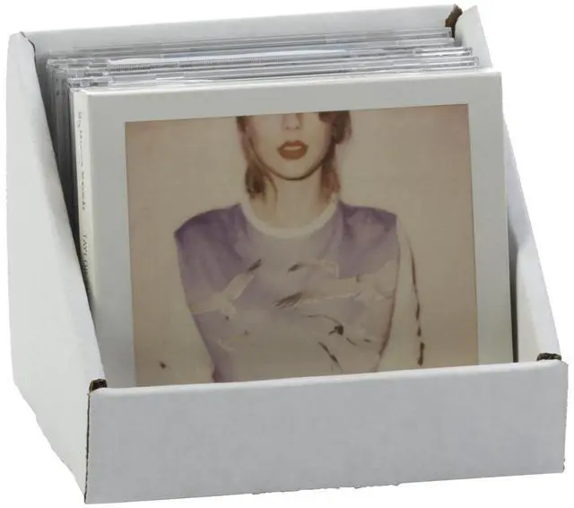 Alt view image 2 of 3 - Cardboard CD Stand, Double-Walled Construction White Finish - Set of 25 (WC1CD)