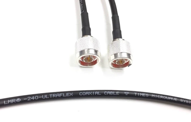 Alt view image 3 of 4 - 50 Foot N Male to N Male Times Microwave LMR 240 Ultraflex 50 Ohm Antenna Cable Assembled