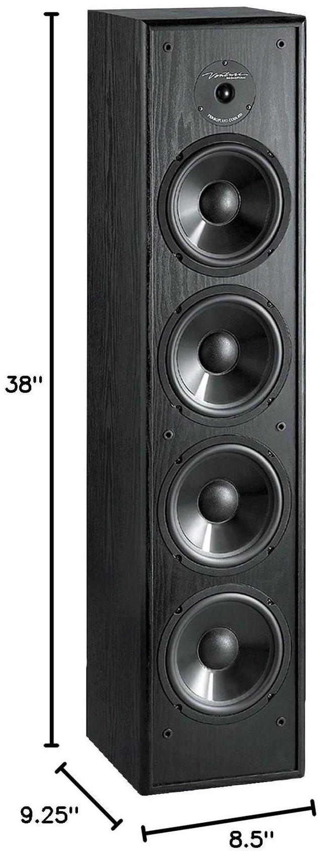 Alt view image 2 of 2 - America Venturi DV64 2-Way Tower Speaker, Black (Single)