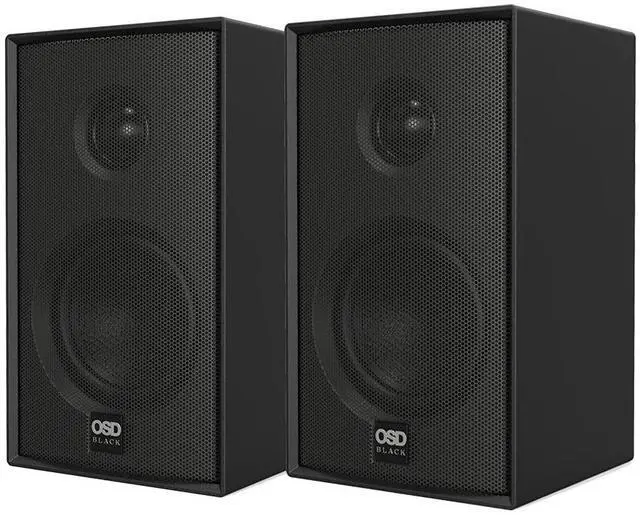 Main image of Nero MODQ2 Bookshelf Monitor Speakers 100W, 3 Glass Fiber Mid/Woofer, 1 Silk Dome Tweeter for Home Theaters, Desks, Gaming (Black, Pair)