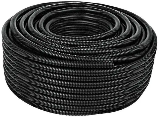 Main image of 50 FT of 1-1/2 Inch Black Poly Vinyl Split Wire Loom Tubing Wire Conduit - Made in USA